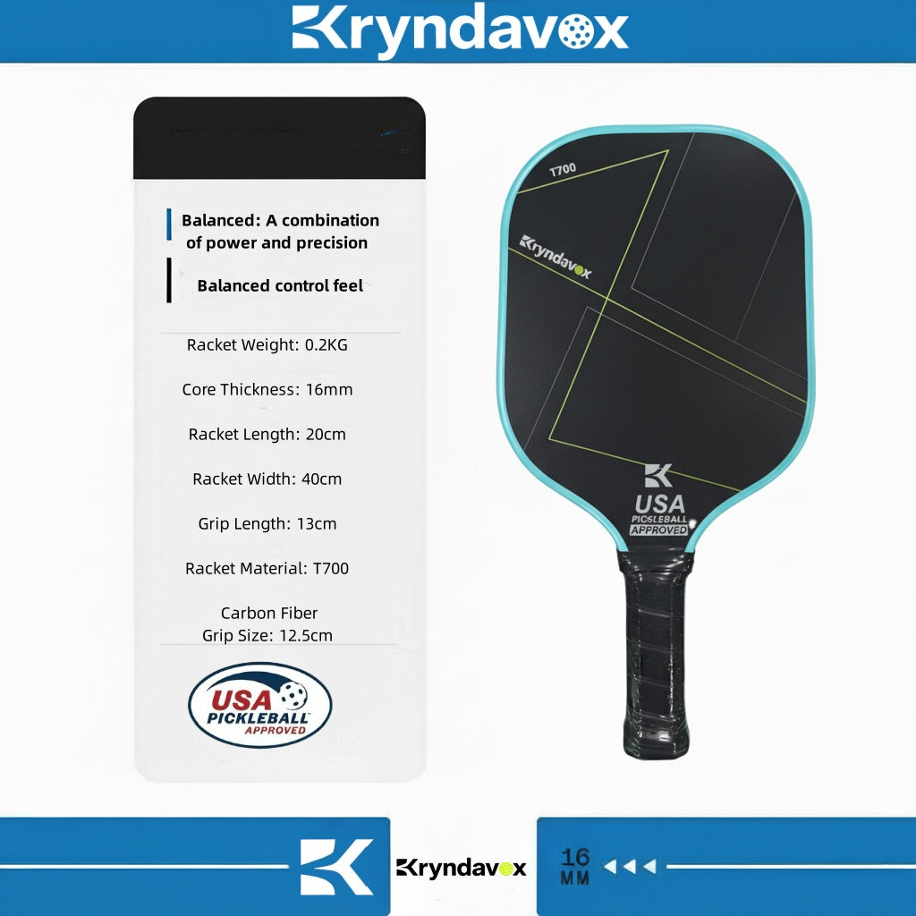 (Custom Engraving Available)Kryndavox USAP Approved Carbon Fiber Pickleball Paddle - Best Professional Pickleball Paddle -- Good for All Skill Levels - Professional Grade