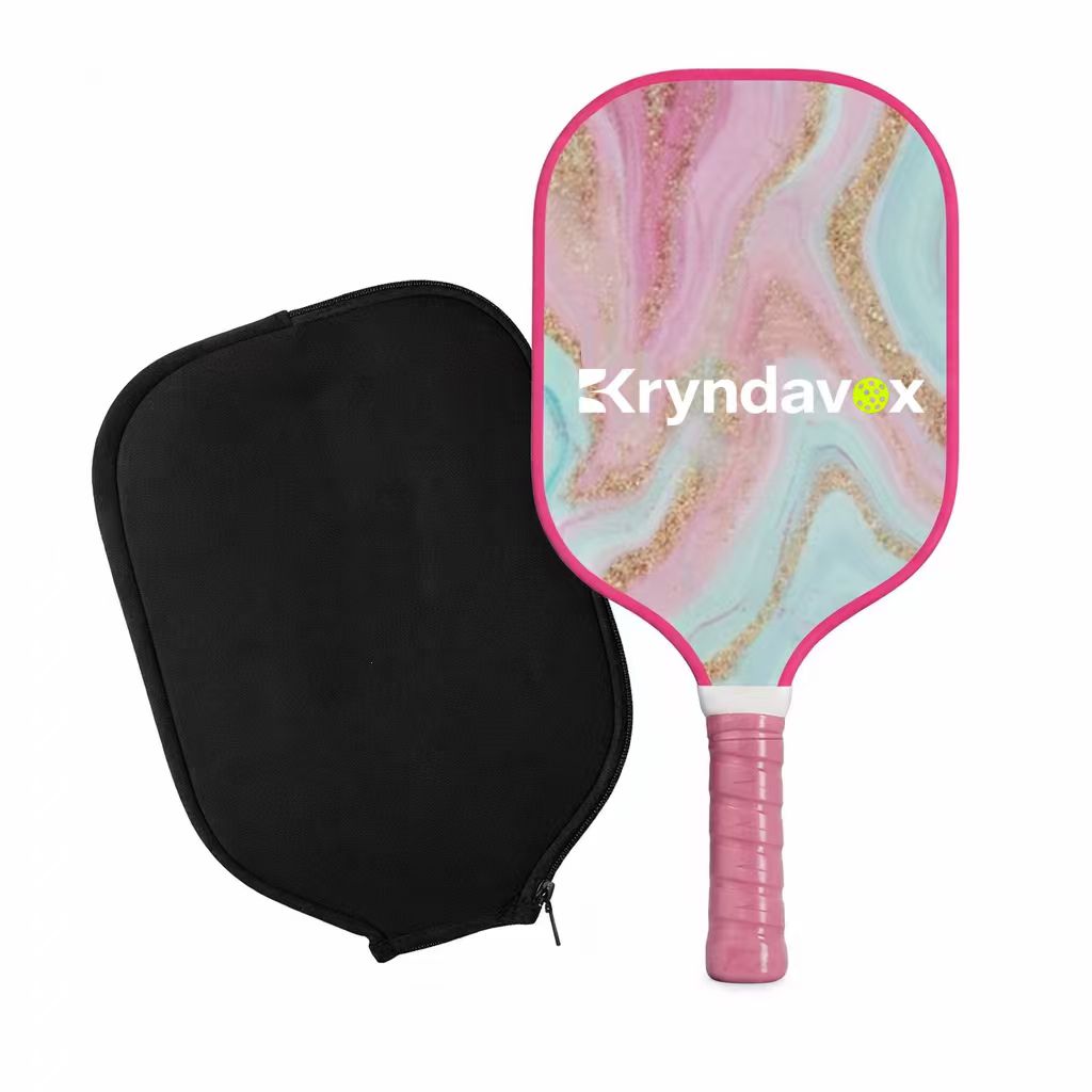 (Custom Engraving Available)Kryndavox: Best Carbon Fiber pink Pickleball Paddle | USAP Approved Professional Pro Pickleball Racket with Protective Cover