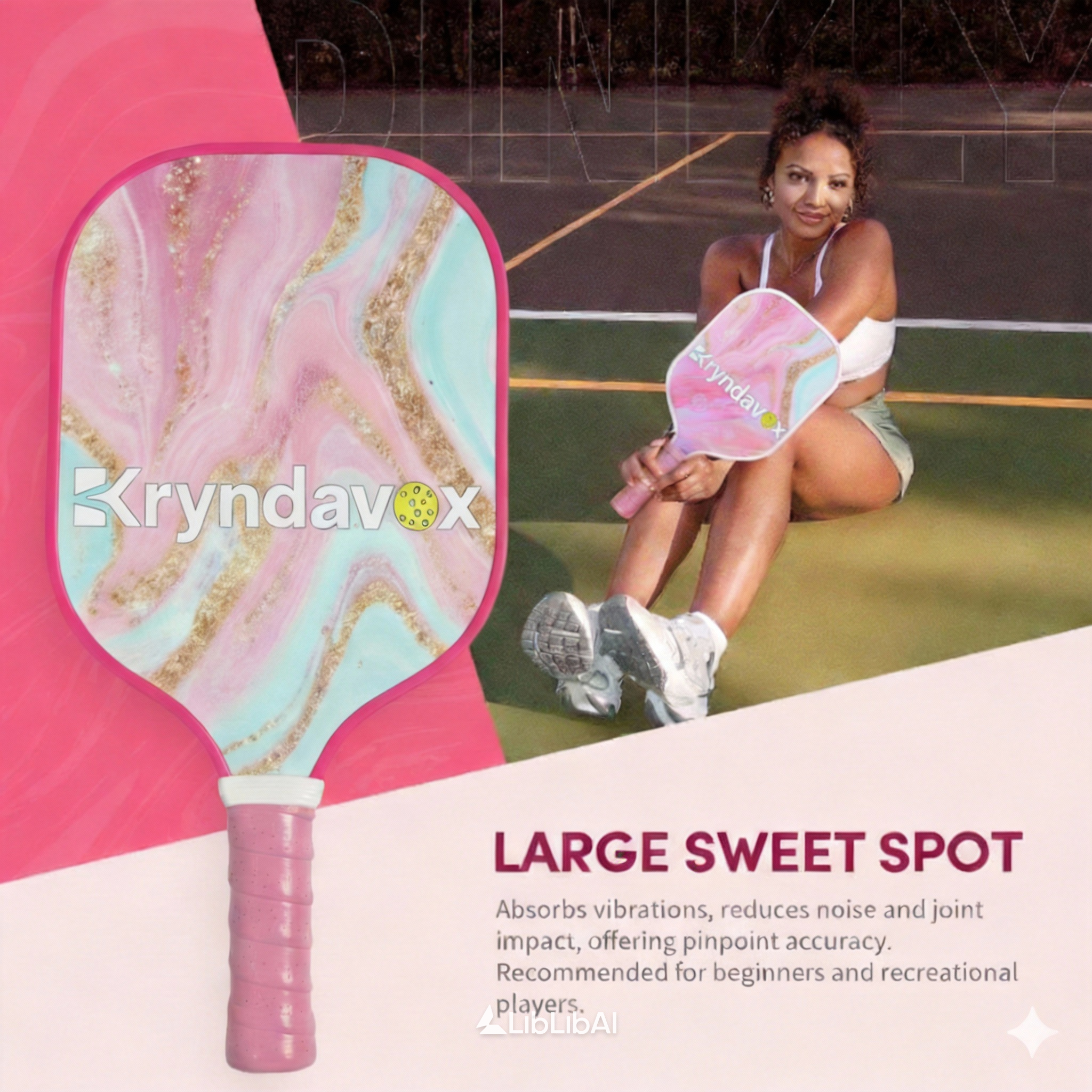 (Custom Engraving Available)Kryndavox: Best Fiberglass Pickleball Paddle Set | Professional Pro Pickleball Rackets with Balls, Wristband & Case