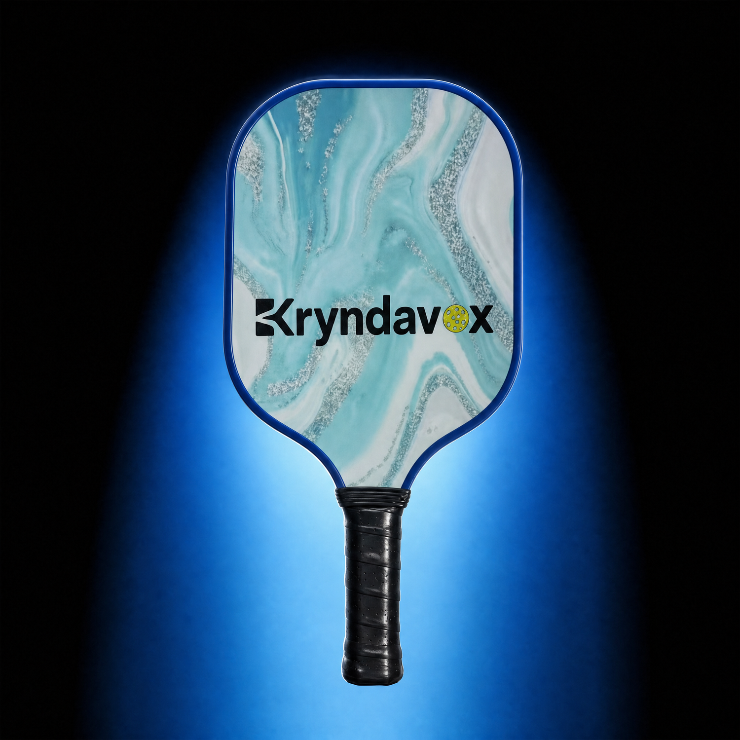 Blue Fiberglass/Carbon Fiber Pickleball Paddle with Cover