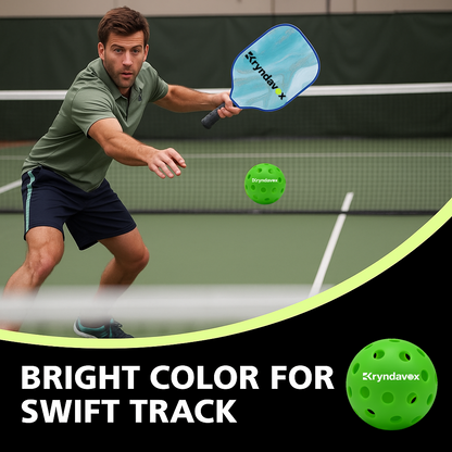 6 Pack 40-Hole Seamless Outdoor Kryndavox Pickleballs
