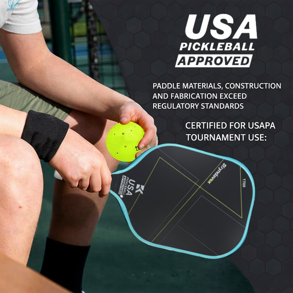 (Custom Engraving Available)Kryndavox USAP Approved Carbon Fiber Pickleball Paddle - Best Professional Pickleball Paddle -- Good for All Skill Levels - Professional Grade