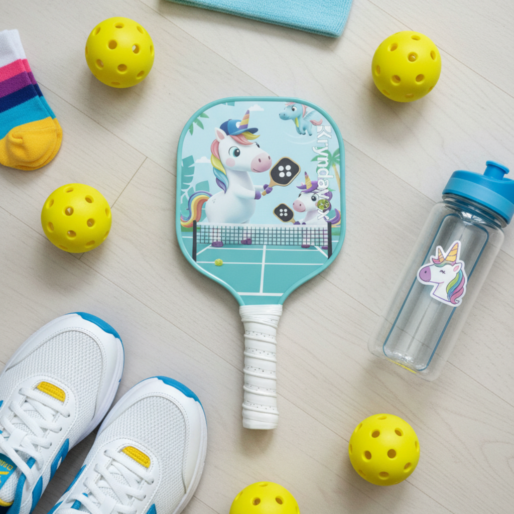 (Custom Engraving Available)Kryndavox Kids Pickleball Paddles，Lightweight Pickleball Rackets, Child-Size, Stocking Stuffers,pickleball gifts