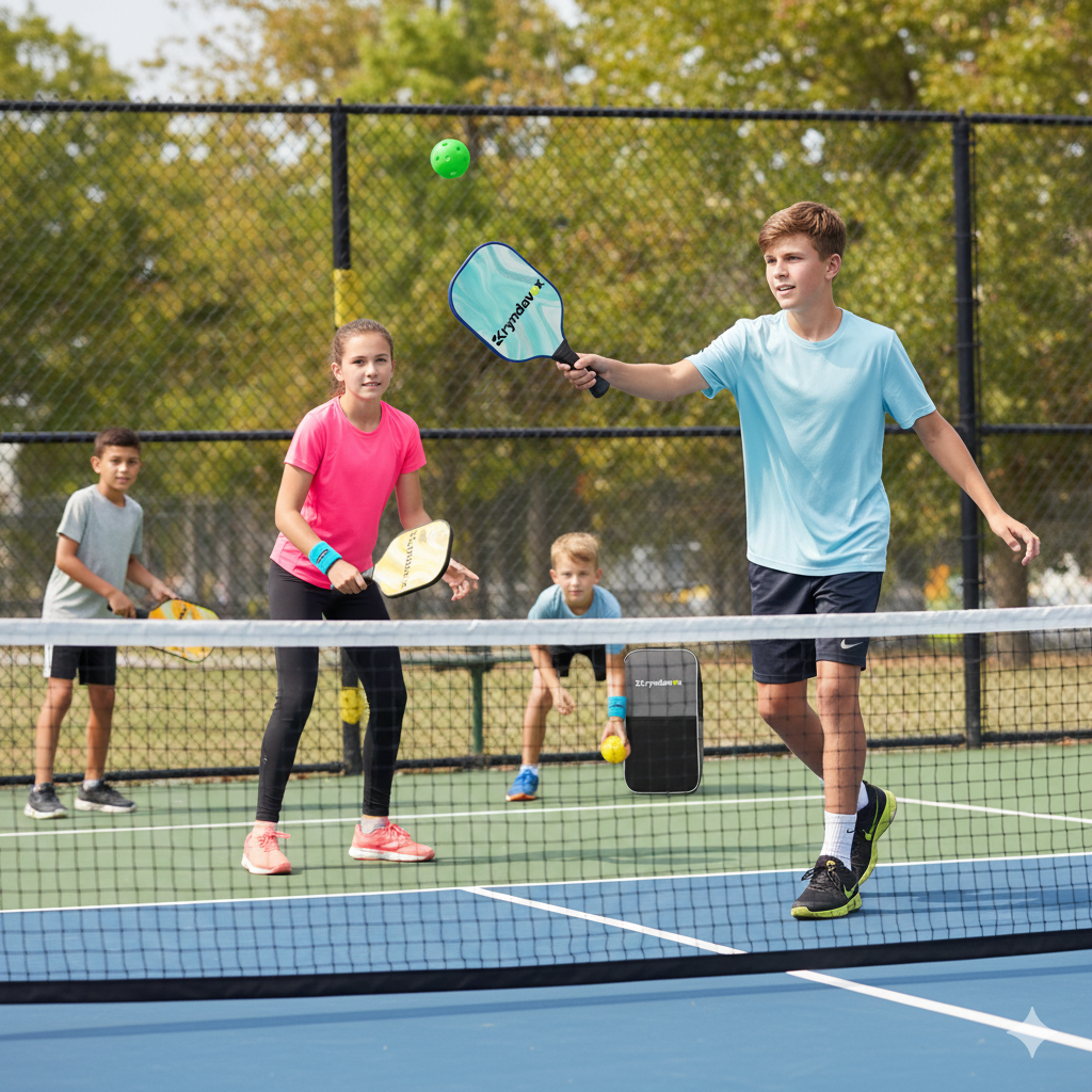 Blue Fiberglass /Carbon fiberPickleball Set with Case