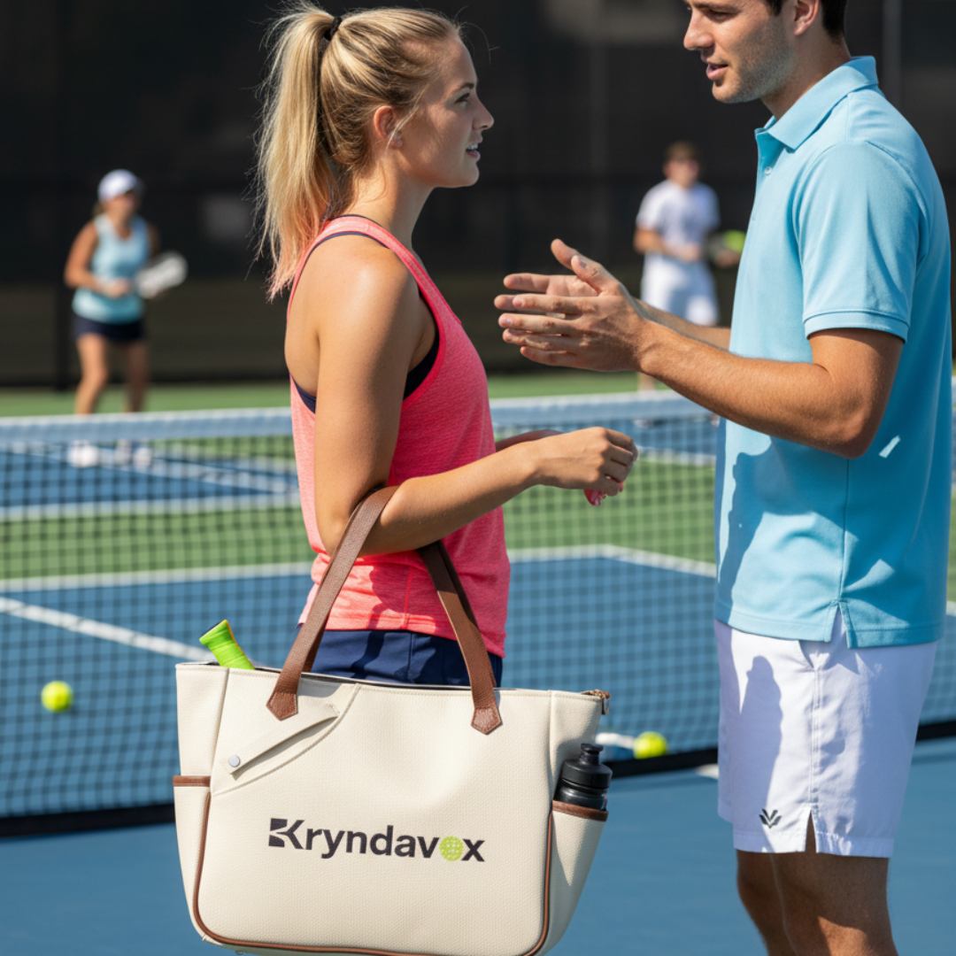 (Custom Engraving Available)Kryndavox Pickleball Bag,Men's &Women's Pickleball Backpack, Pickleball Tote Bag with Shoe Compartment, Paddle Holder, Large Capacity Sports Bag for Pickleball Gear