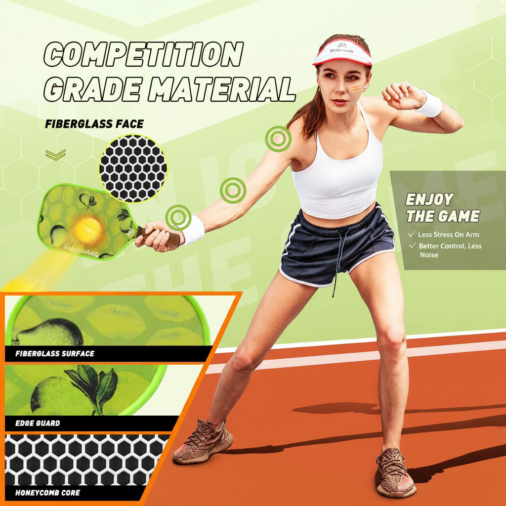 T700 Carbon Fiber Pickle Ball Offensive Racket with Extra-Large Sweet Spot Vibrant Color Scheme
