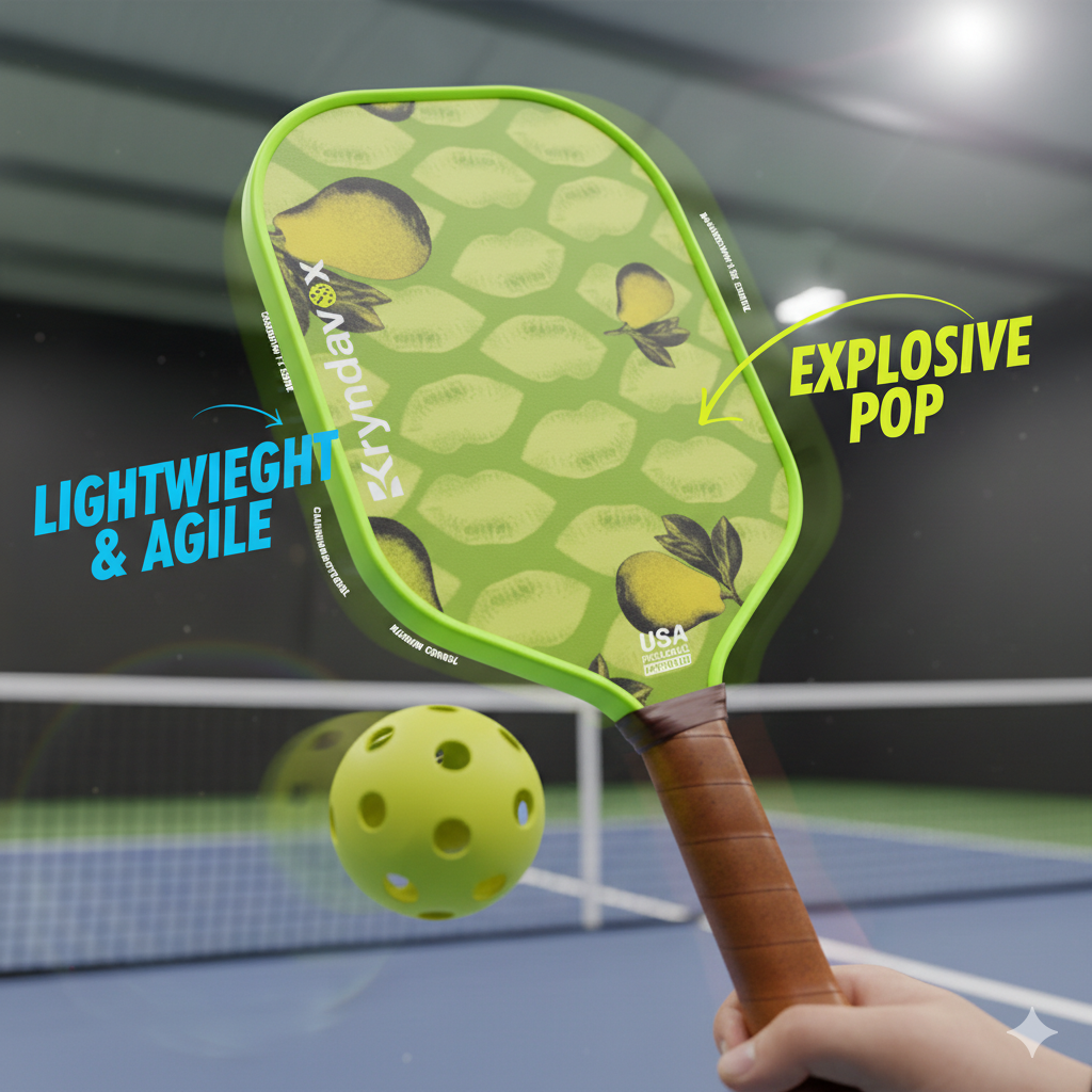 T700 Carbon Fiber Pickle Ball Offensive Racket with Extra-Large Sweet Spot Vibrant Color Scheme
