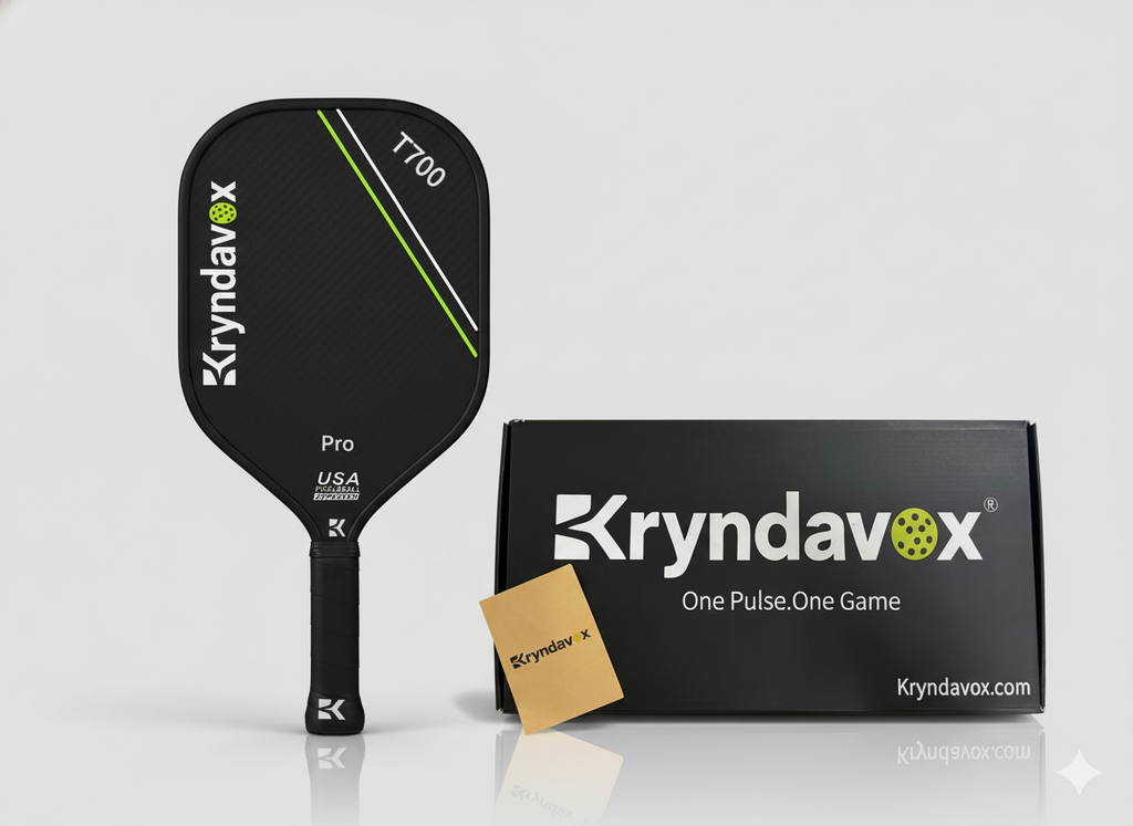 Kryndavox best professional Pickleball Paddle with T700 Raw Carbon Fiber Surface, Pro Pickleball racket, USAPA Approved,Large Sweet Spot