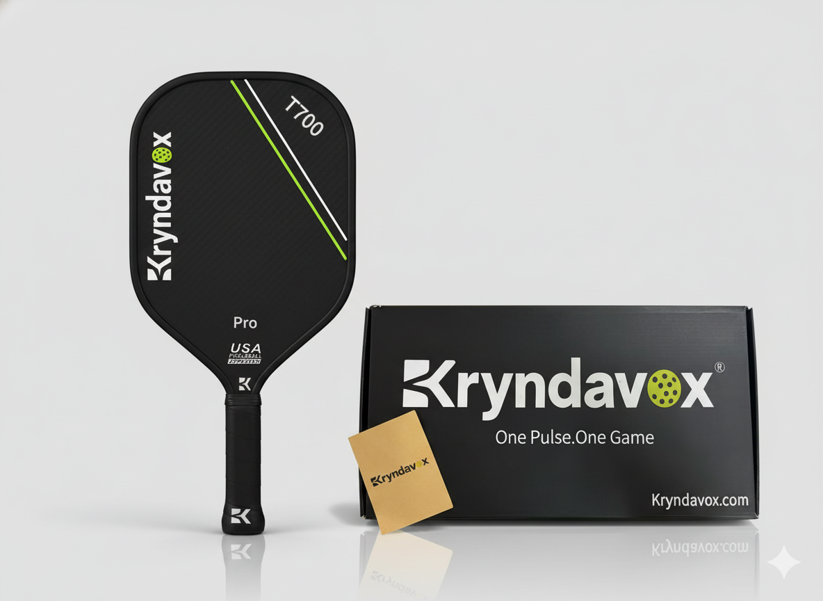 Kryndavox Pickleball Paddle with T700 Raw Carbon Fiber Surface, Pro Pickleball Paddle, USAPA Approved,Large Sweet Spot