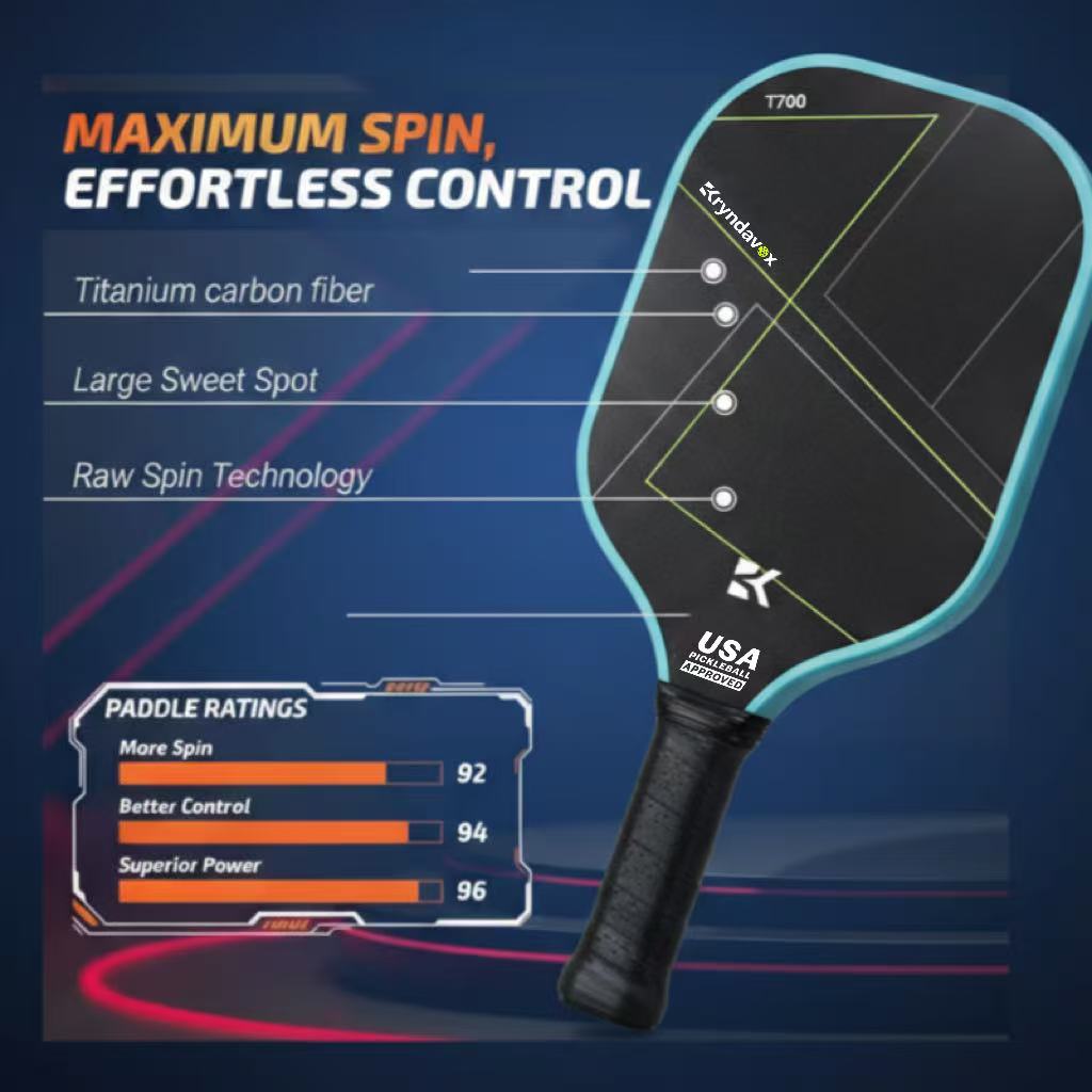 (Custom Engraving Available)Kryndavox USAP Approved Carbon Fiber Pickleball Paddle - Best Professional Pickleball Paddle -- Good for All Skill Levels - Professional Grade