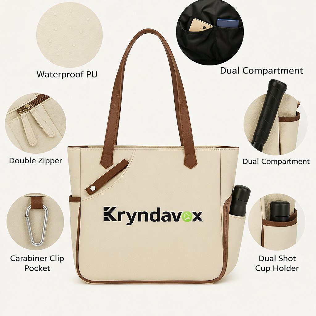 (Custom Engraving Available)Kryndavox Pickleball Bag,Men's &Women's Pickleball Backpack, Pickleball Tote Bag with Shoe Compartment, Paddle Holder, Large Capacity Sports Bag for Pickleball Gear